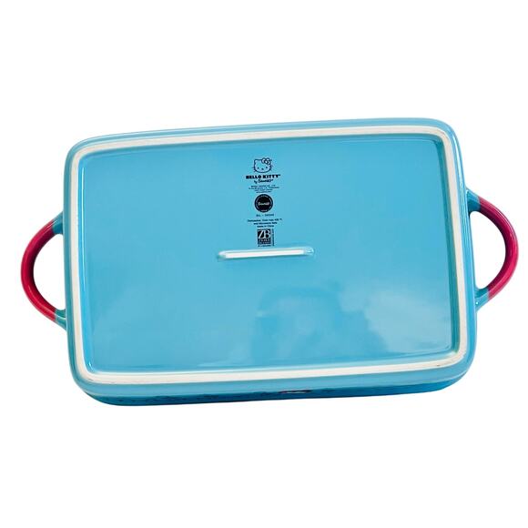 Hello Kitty Rectangular Baking Pan 12x8" Christmas Snow Globe Ceramic Casserole - Picture 2 of 8